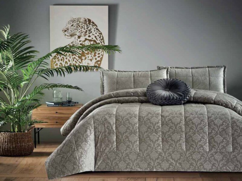 Πάπλωμα Υπέρδιπλο Γκρι Italian Velvet Γαρύφαλλο 220x240 | Γαρύφαλλο - Λευκά Είδη